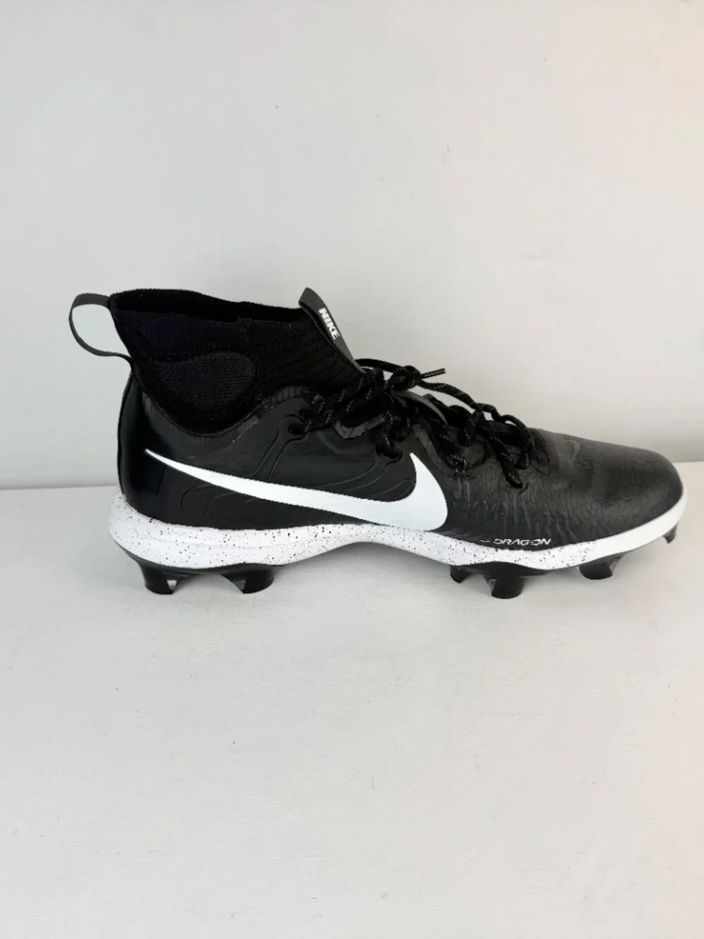 Men's 14 - Nike Alpha Huarache NXT MCS Black OREO Baseball Cleats - DJ6519-002